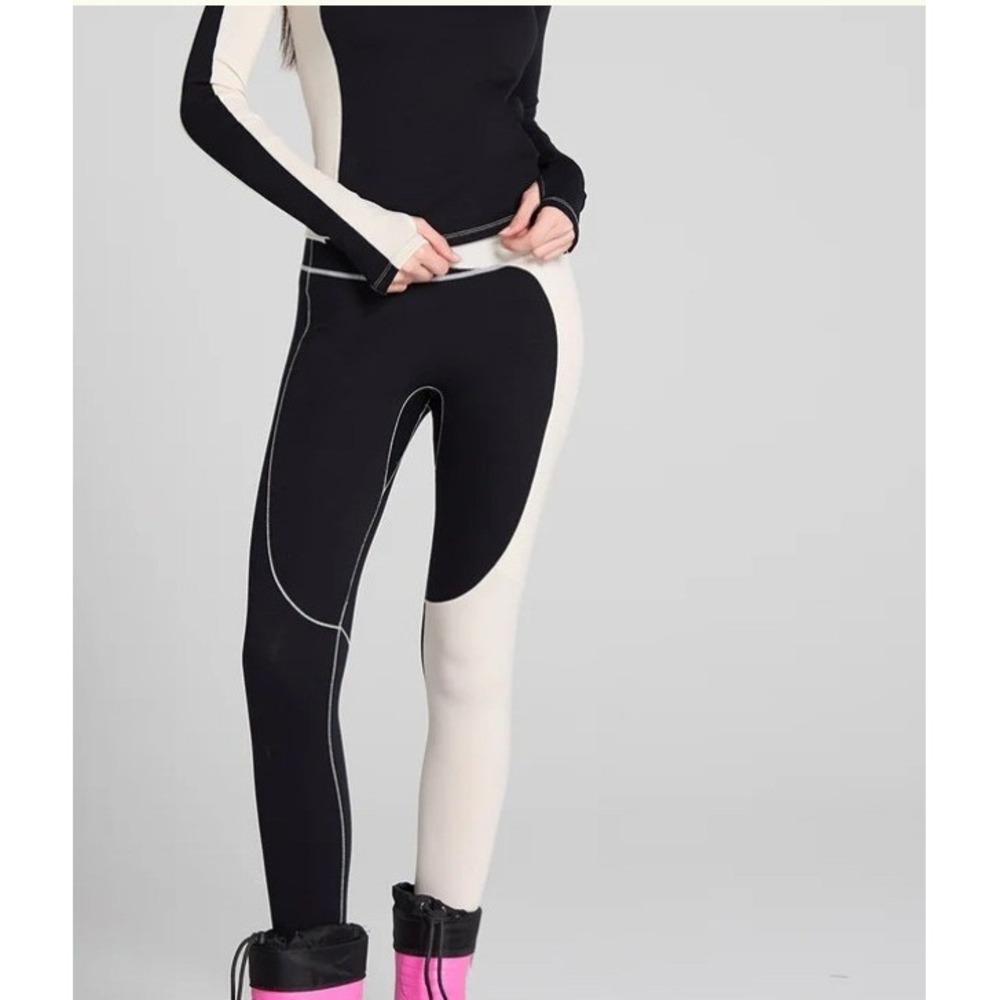 SENIQ Wool Sculpt Merino Baselayer Legging Black White S Small
